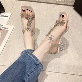 Summer Women Sandals Elastic Band Elegant Fashion Shoes Ladies